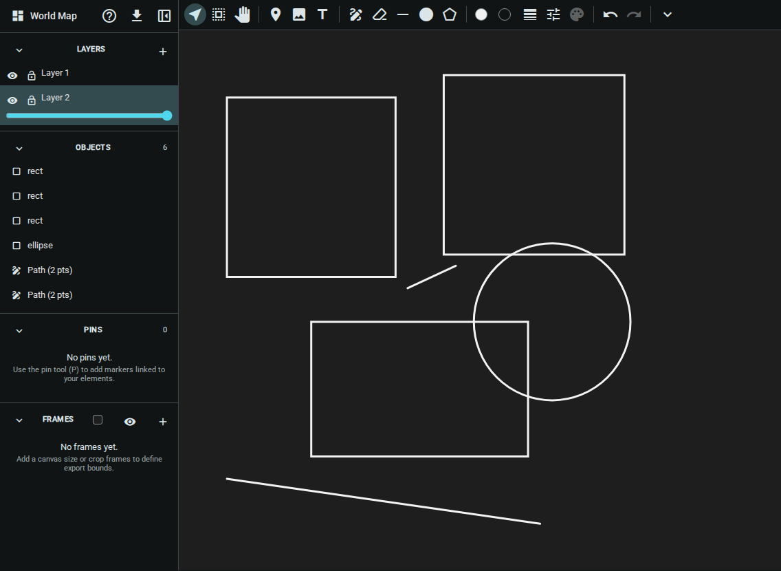 Canvas overview — dark