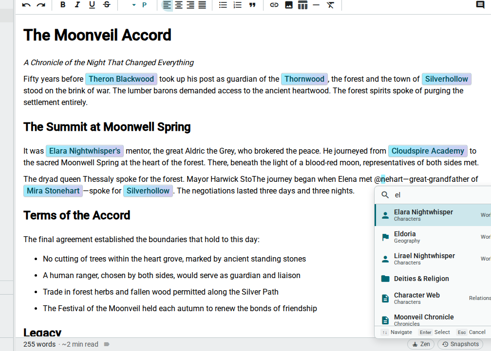 @mention — search results, light