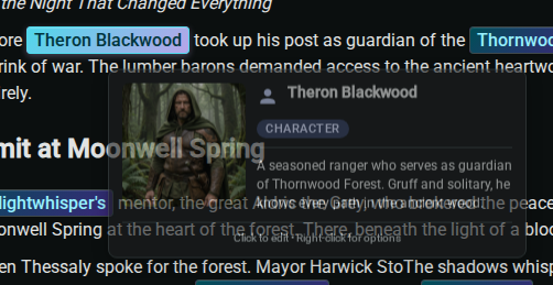 @mention — hover tooltip, dark