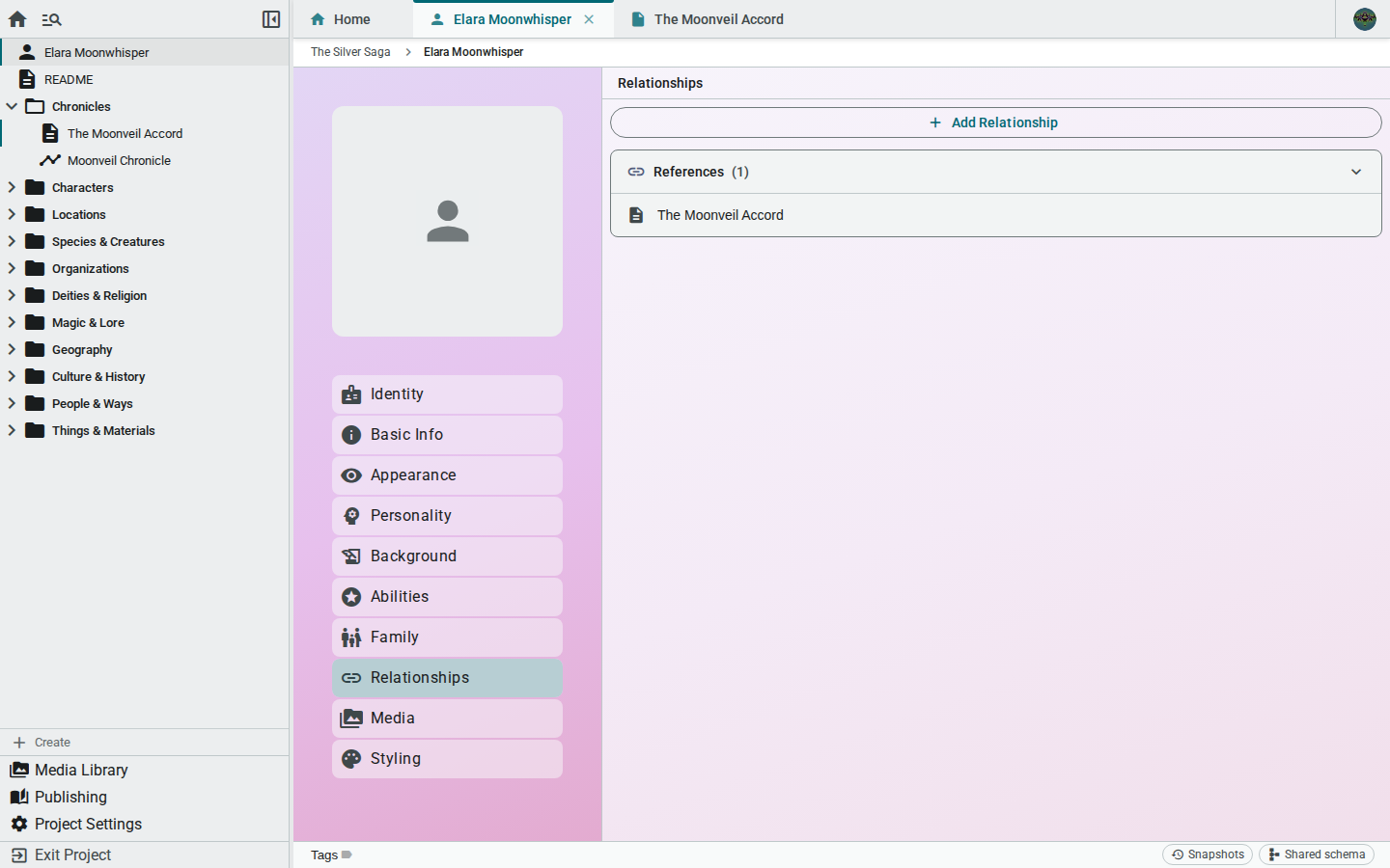 Backlinks — character view, light
