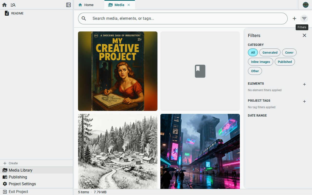 Media filter panel — light