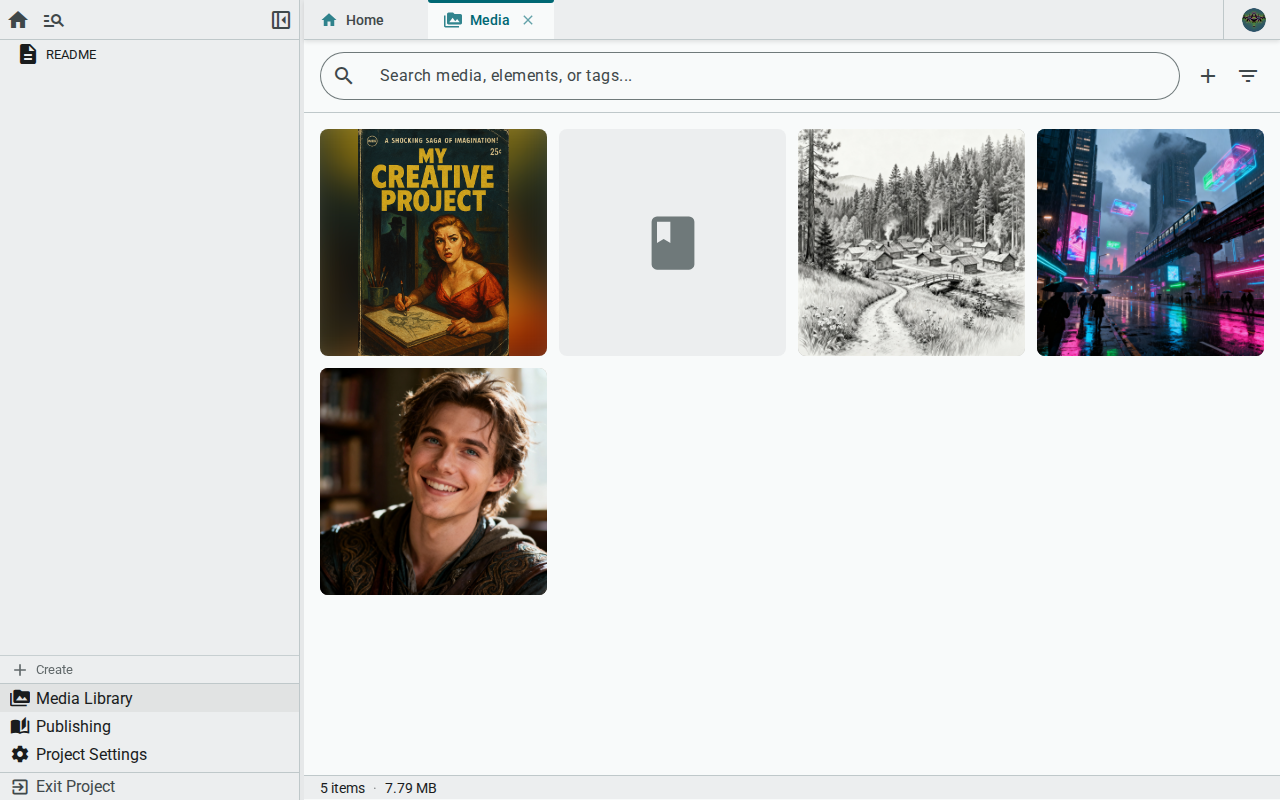 Media tab overview — light