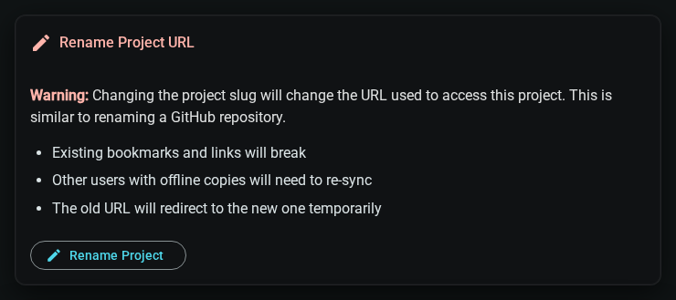 Rename card (collapsed) — dark