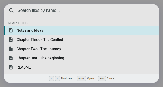 Quick Open dialog — light