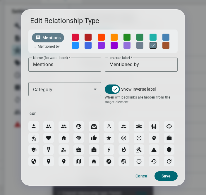 Edit relationship type dialog — light