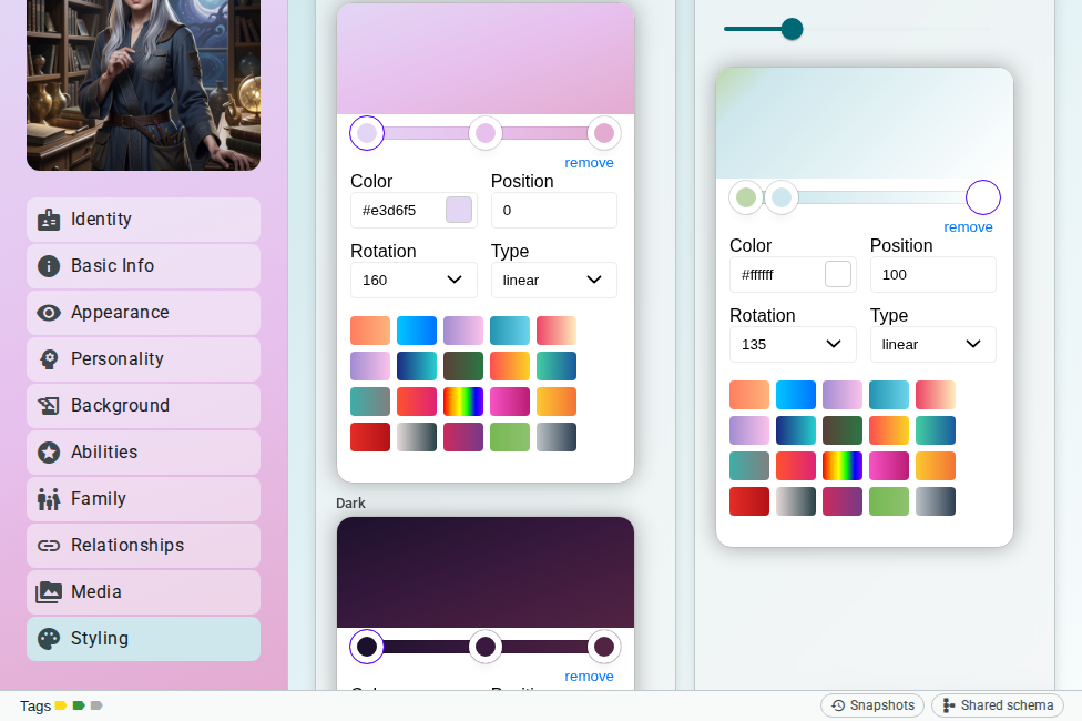 Gradient content background