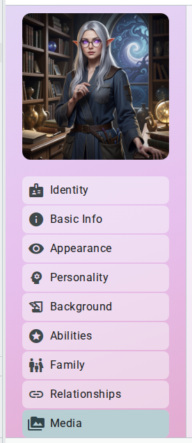 Worldbuilding sidenav — light