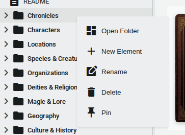 Folder context menu — light