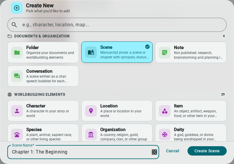 New document naming dialog — light